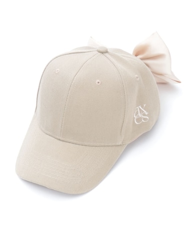 ロゴ刺繍バックリボンキャップ