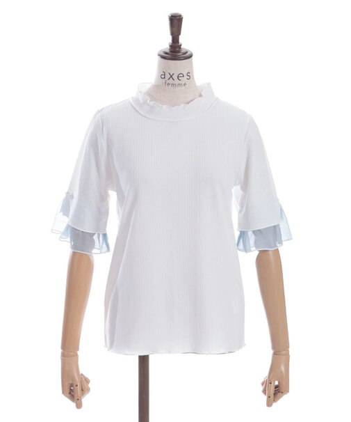 楊柳シフォン袖メロープルオーバー