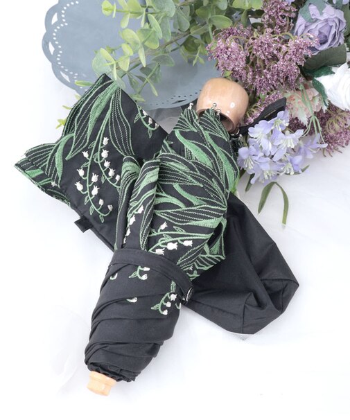 スズラン刺繍晴雨兼用折傘