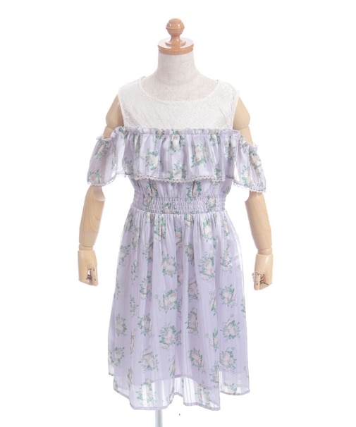 ミルフィーユローズ柄ワンピース