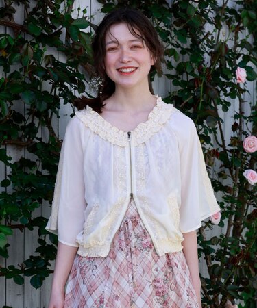 フレア袖シアーブルゾン