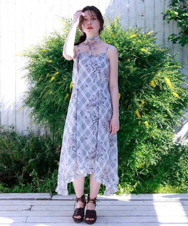 ロージーチェックキャミワンピース