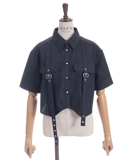 ハトメ使タブショートシャツ
