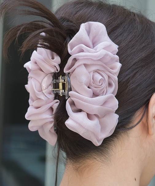 ローズオーガンジークリップ