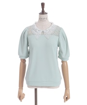 パールレース襟ヨーク切替プルオーバー