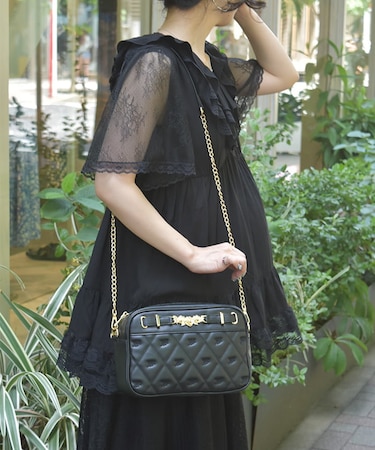 薔薇金具使いキルトショルダー