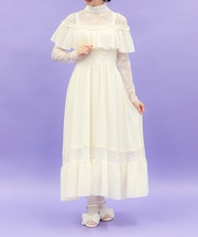 オフショルフリルロングワンピース