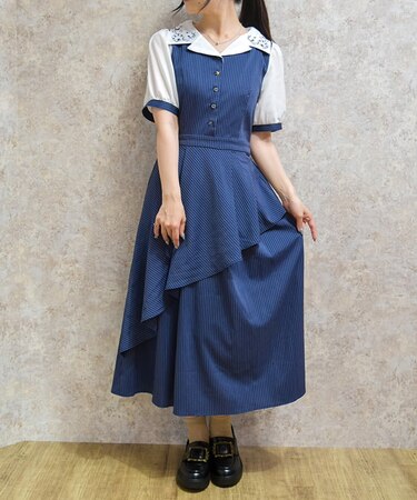 星座刺繍アシメドッキングワンピース