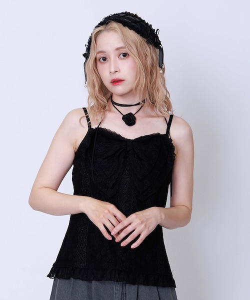 中島興業　axes femme　ビッグリボンキャミ　ベスト　リボンキャミ axes femme キャミソール レーシービッグリボンキャミ