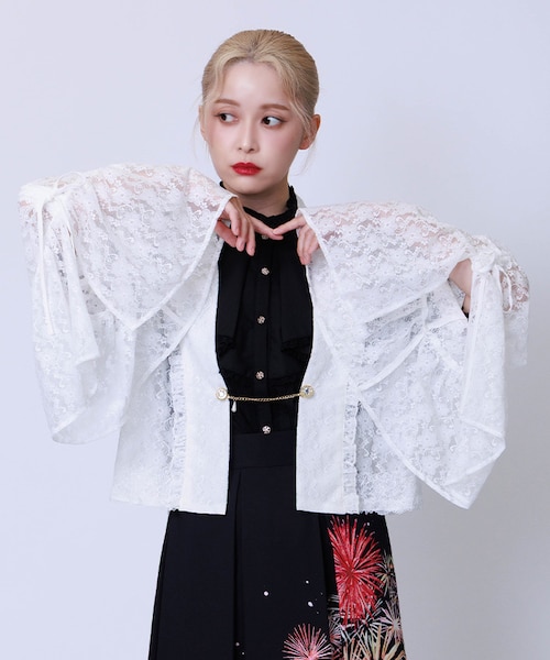 起毛レース姫袖風ボレロ｜アクシーズファムの通販｜&mall（アンド