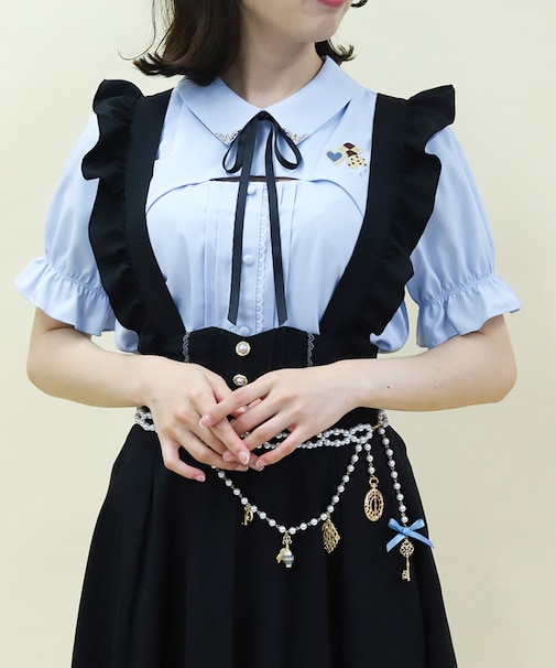 ビスケット刺繍レイヤードブラウス