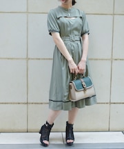 ボレロ風ハイウエストワンピース