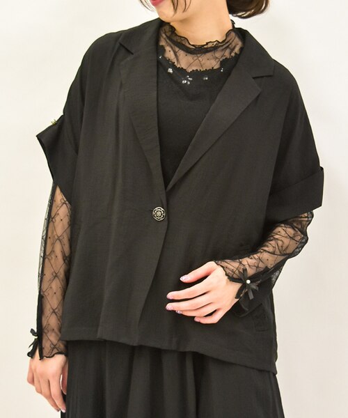 axes femme 燕尾デザインロングジャケット 黒 燕尾デザインロングジャケット | POETIQUE | axes femme online shop