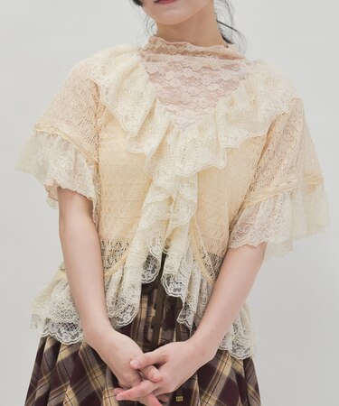 レースフリルボレロ風トップス