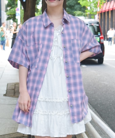 オーバーチェックシャツ