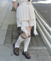ベルト付きフラシショートパンツ