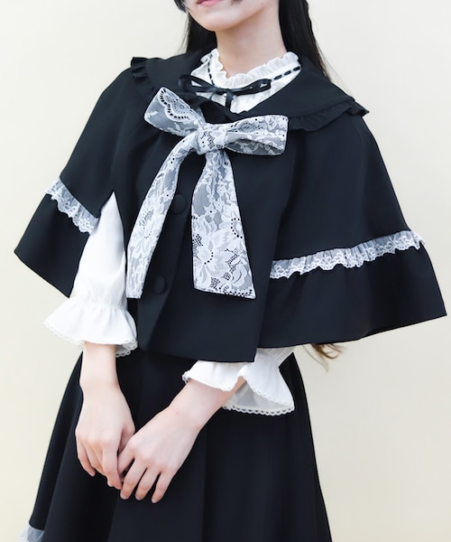 極美品✨アクシーズファム　フードケープ付フェミンコート　2way レースリボンM 極美品✨アクシーズファム フードケープ付フェミンコート 2way