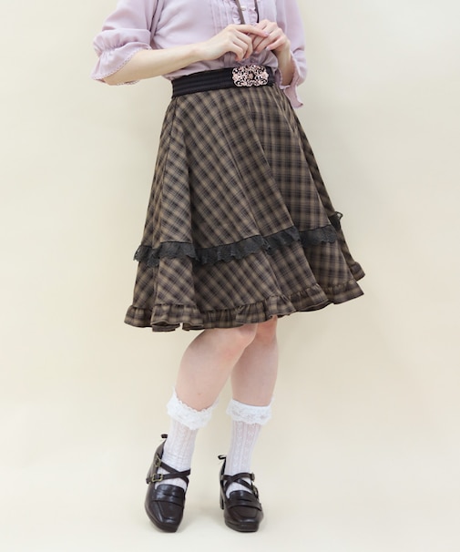 レースフリルサーキュラースカート