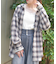 フード付きチェックシャツ