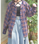 フード付きチェックシャツ