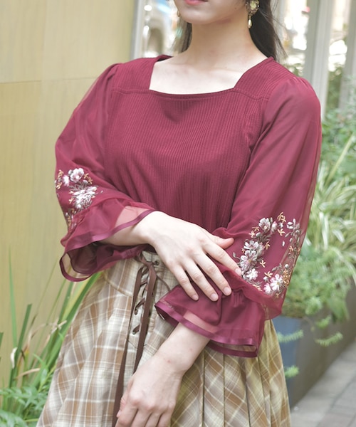 紫*紫様 Jean Paul Gaultier FEMME 海藻 長袖 カットソ JEANASIS ニット セーター 12G Wジャガードボリュームスリーブ
