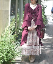 オフショル風フリルガウン