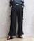 裾レースデニムストレートパンツ