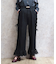 裾レースデニムストレートパンツ