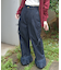裾レースデニムストレートパンツ