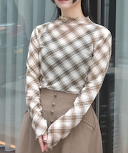 チェック柄シアートップス