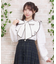 配色ピコレースボウタイブラウス