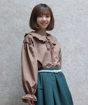バブーシュカ付スモック風ブラウス