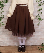 スカラップ×カットワークスカート