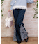サイドレースフレアデニムパンツ