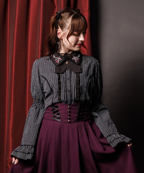 【美品】OHGA ROSE 刺繍 ブラウス ホワイト クロスローズ刺繍ブラウス｜アクシーズファムの通販｜&mall（アンド