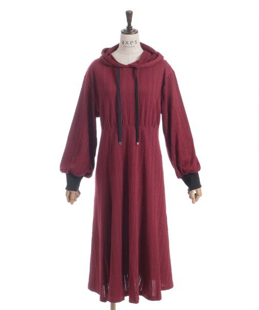 ケーブルパーカーワンピース