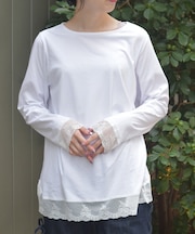 レース使ロングＴシャツ