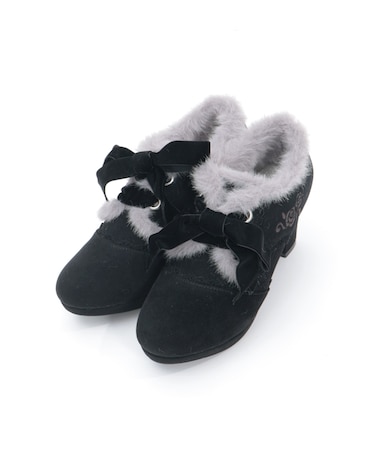 刺繍入り配色ファーブーティー