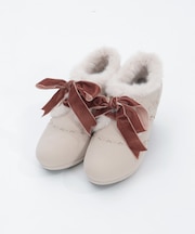 刺繍入り配色ファーブーティー