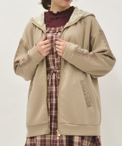 Ｗジップロングパーカー