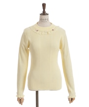 バラボトルネックリブニット