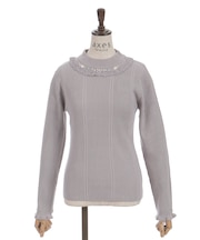 バラボトルネックリブニット