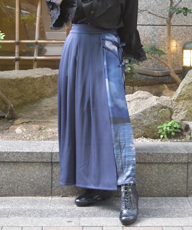 十五夜柄巻スカート風パンツ
