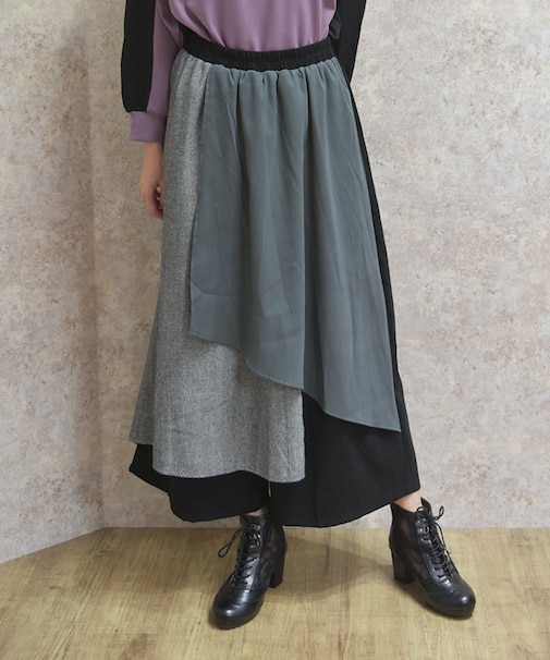 アシメレイヤードパンツ