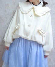ビッグ衿バルーン起毛ブルゾン