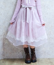レース×チュールイレヘムスカート