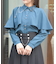 連釦×チェーン付ケープ風ブラウス