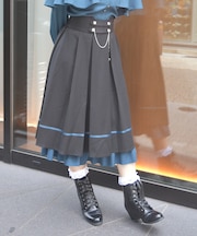 チェーン付き配色使いスカート