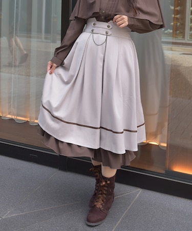 チェーン付き配色使いスカート