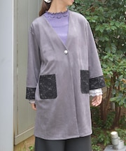 スエードコーディガン